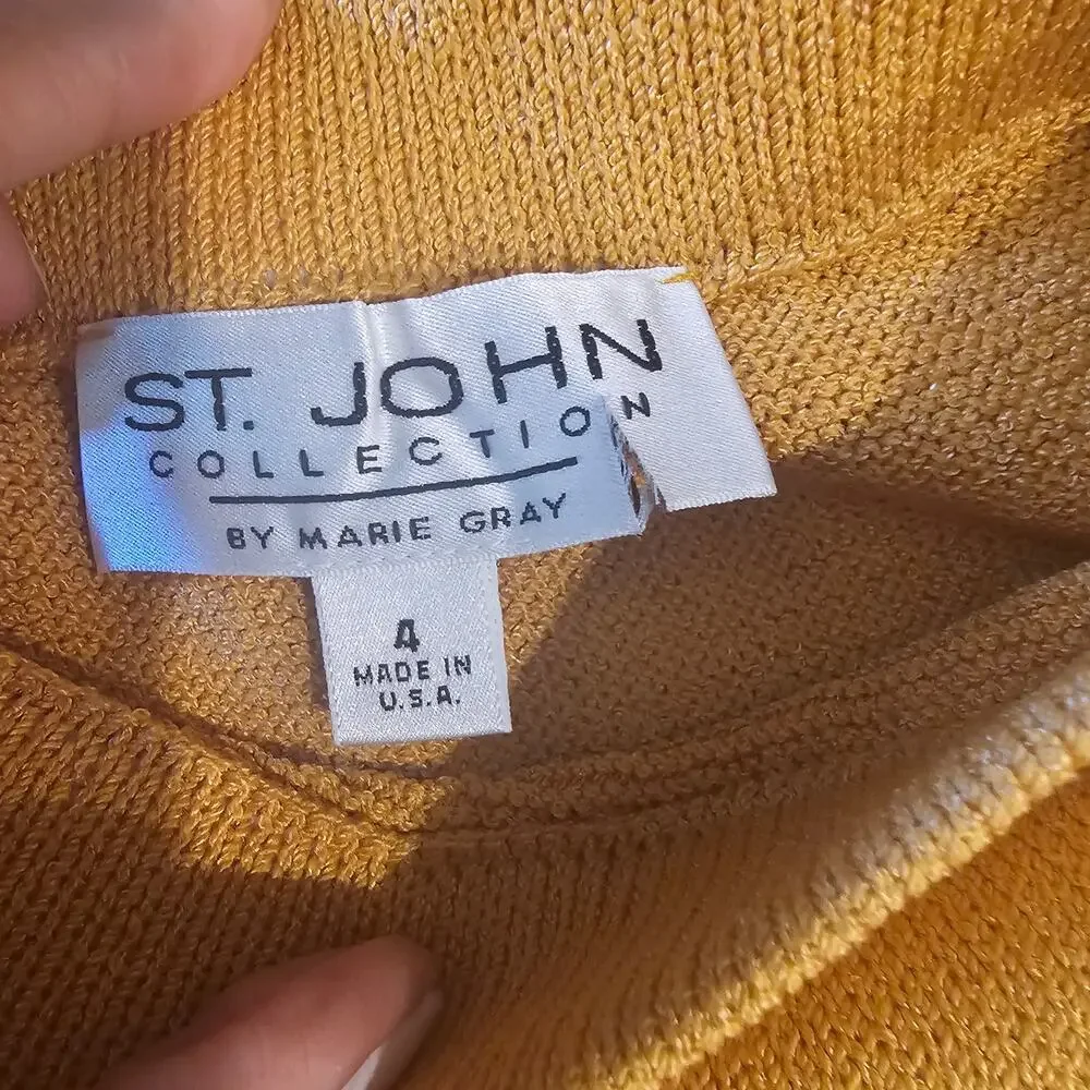 NWT St. John Yellow Knit Skirt Size 4 - Picture 4 of 5